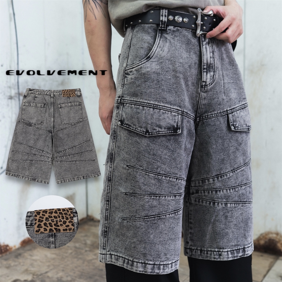 Evolvement EVO機甲七分牛仔褲