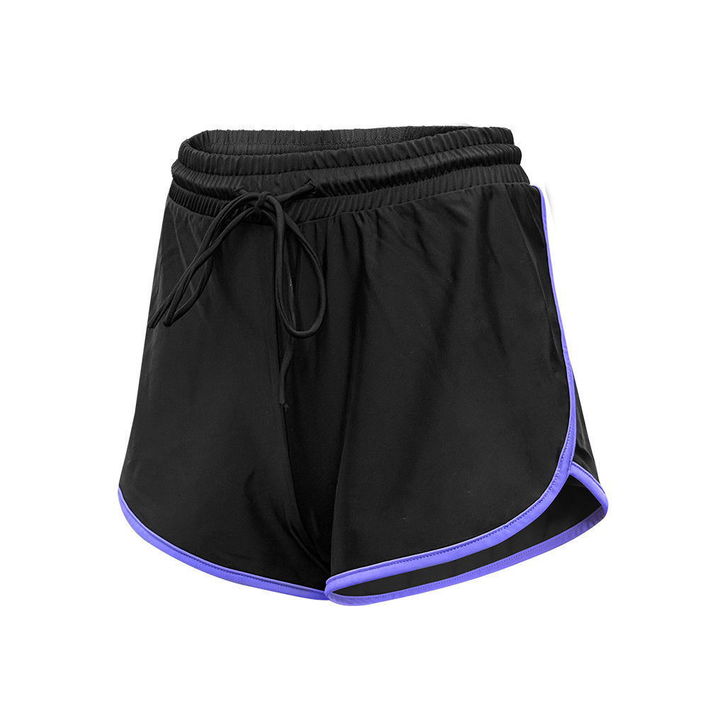 女士基本款游泳沙灘褲 - 黑/紫