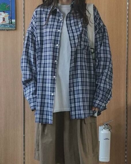 格仔長袖恤衫 TAC-0181S