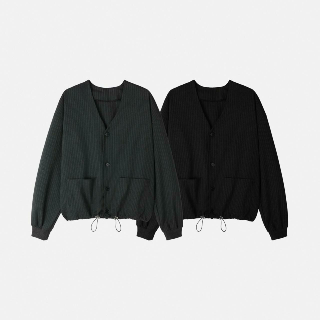 V領直紋開胸外套 TAC-0184JK