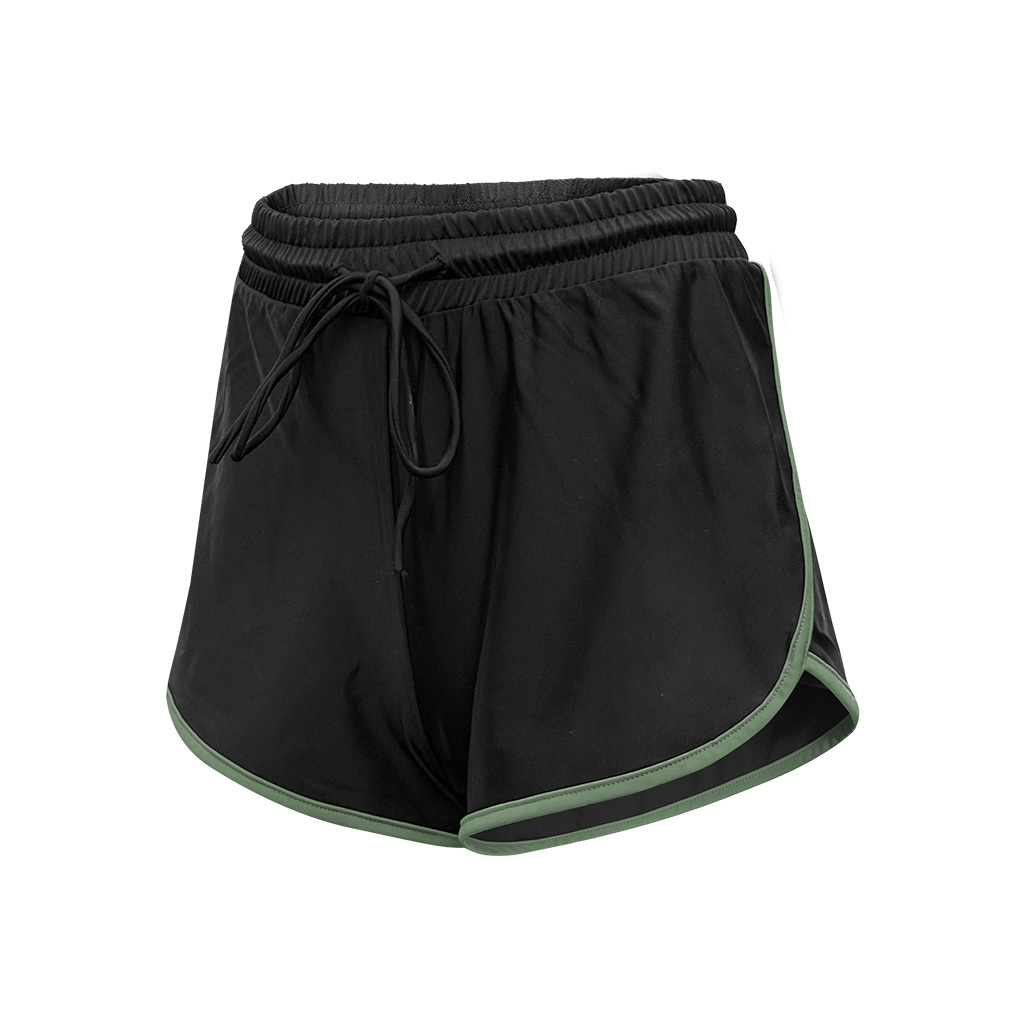 女士基本款游泳沙灘褲 - 黑/綠