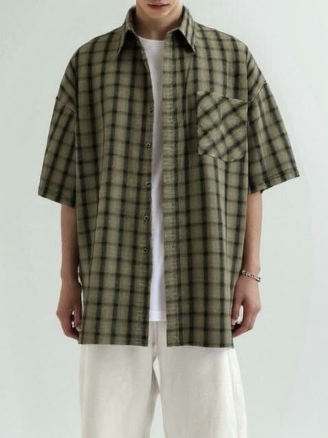 格仔短袖恤衫 TAC-0187S