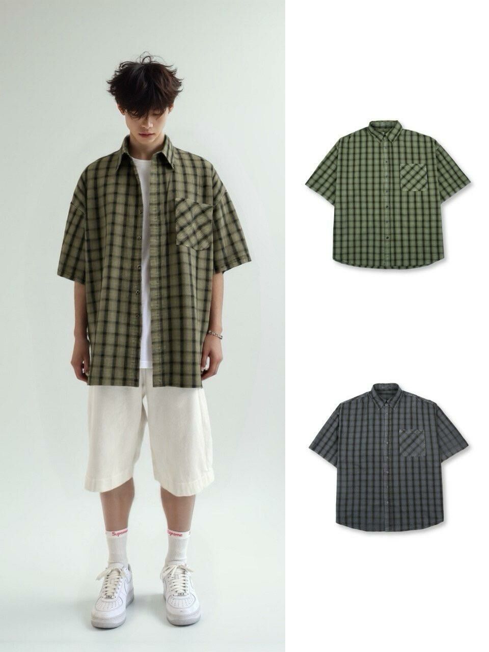 格仔短袖恤衫 TAC-0187S