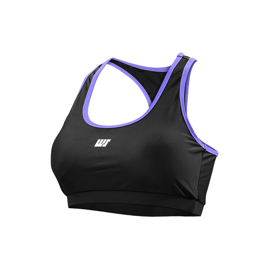 女士基本款游泳 Bra Top - 黑/紫
