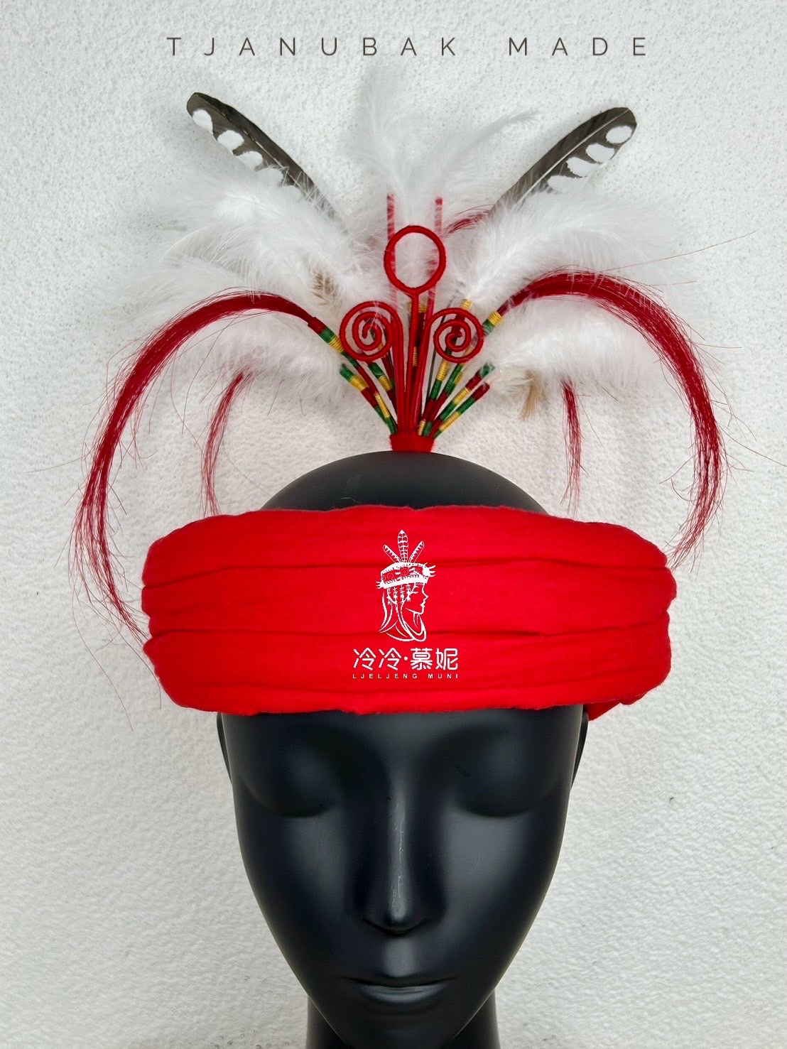 W-No.6 仿真手工繪畫羽毛絨毛羽座 28cm