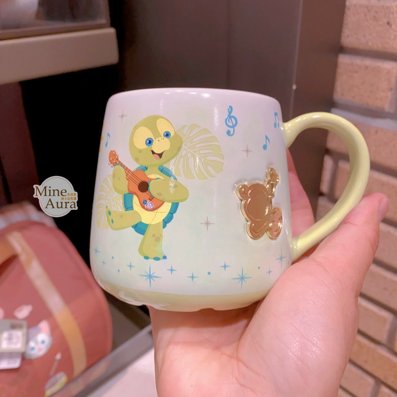 奧樂米拉 海龜 OluMel 金屬浮雕 圖案 陶瓷馬克杯 水杯 -上海迪士尼樂園