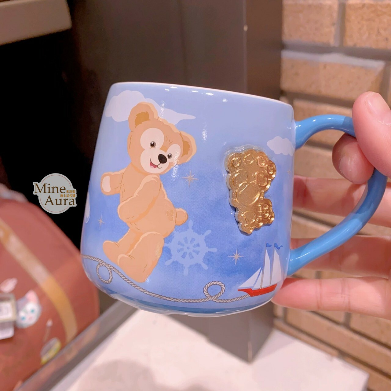 達菲 Duffy 金屬浮雕 圖案 陶瓷馬克杯 水杯 -上海迪士尼樂園