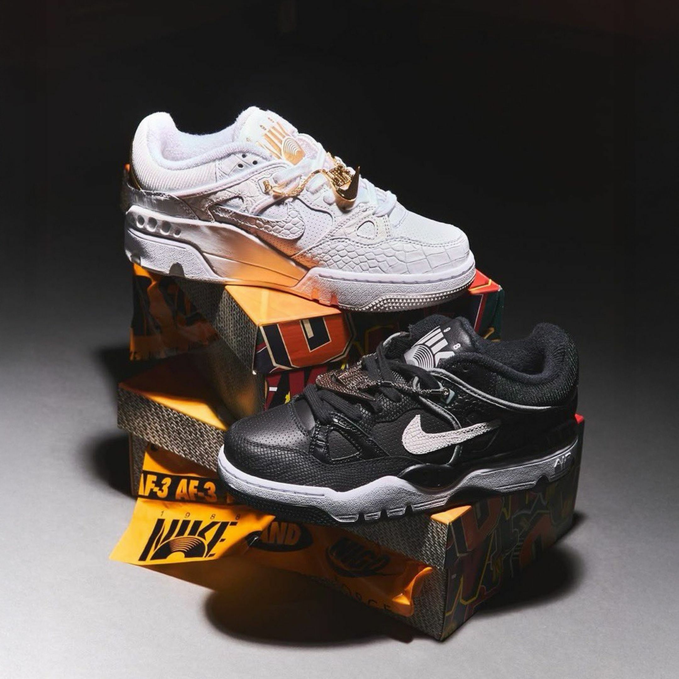 NICEDAY 代購 Nigo x Nike Air Force 3 聯名 黑色 白色 黑白 白金 金標 男鞋