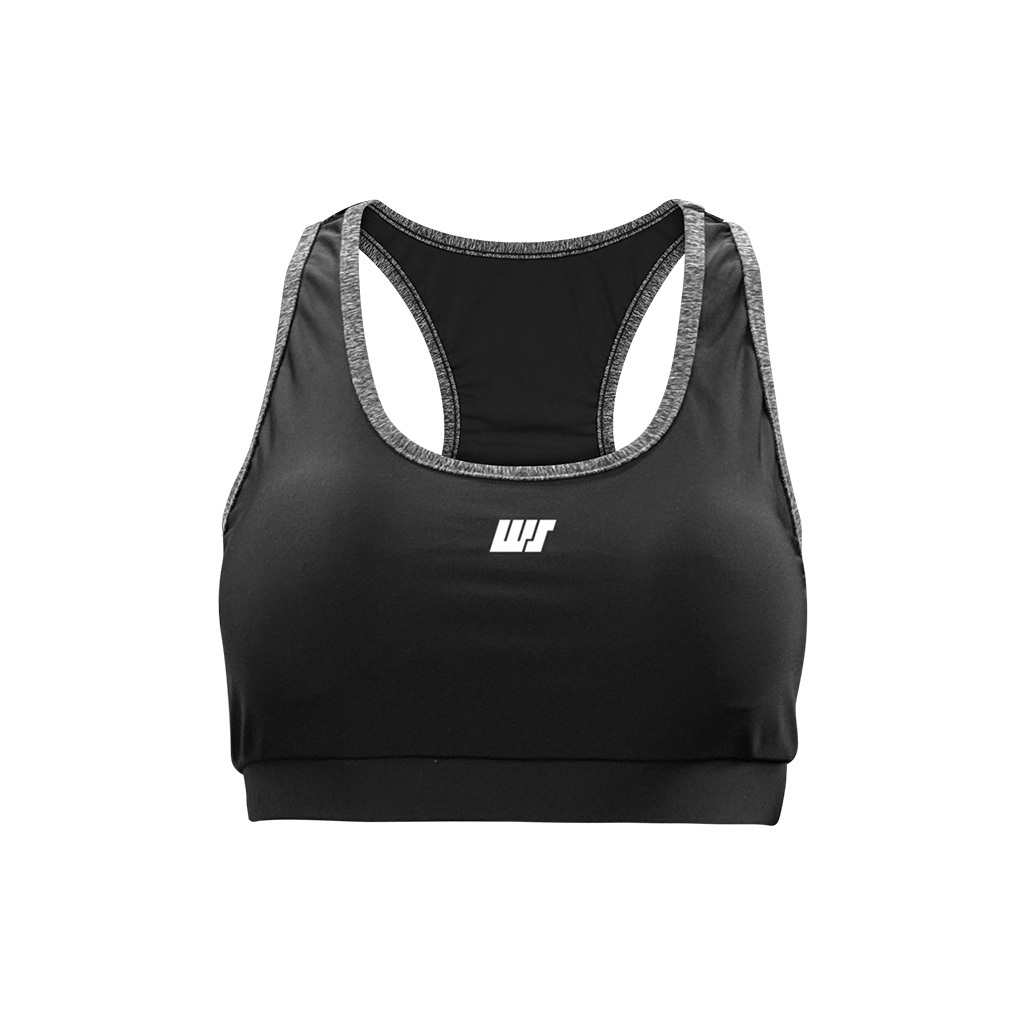 女士基本款游泳 Bra Top - 黑/灰
