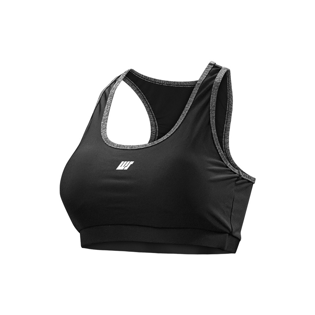 女士基本款游泳 Bra Top - 黑/灰