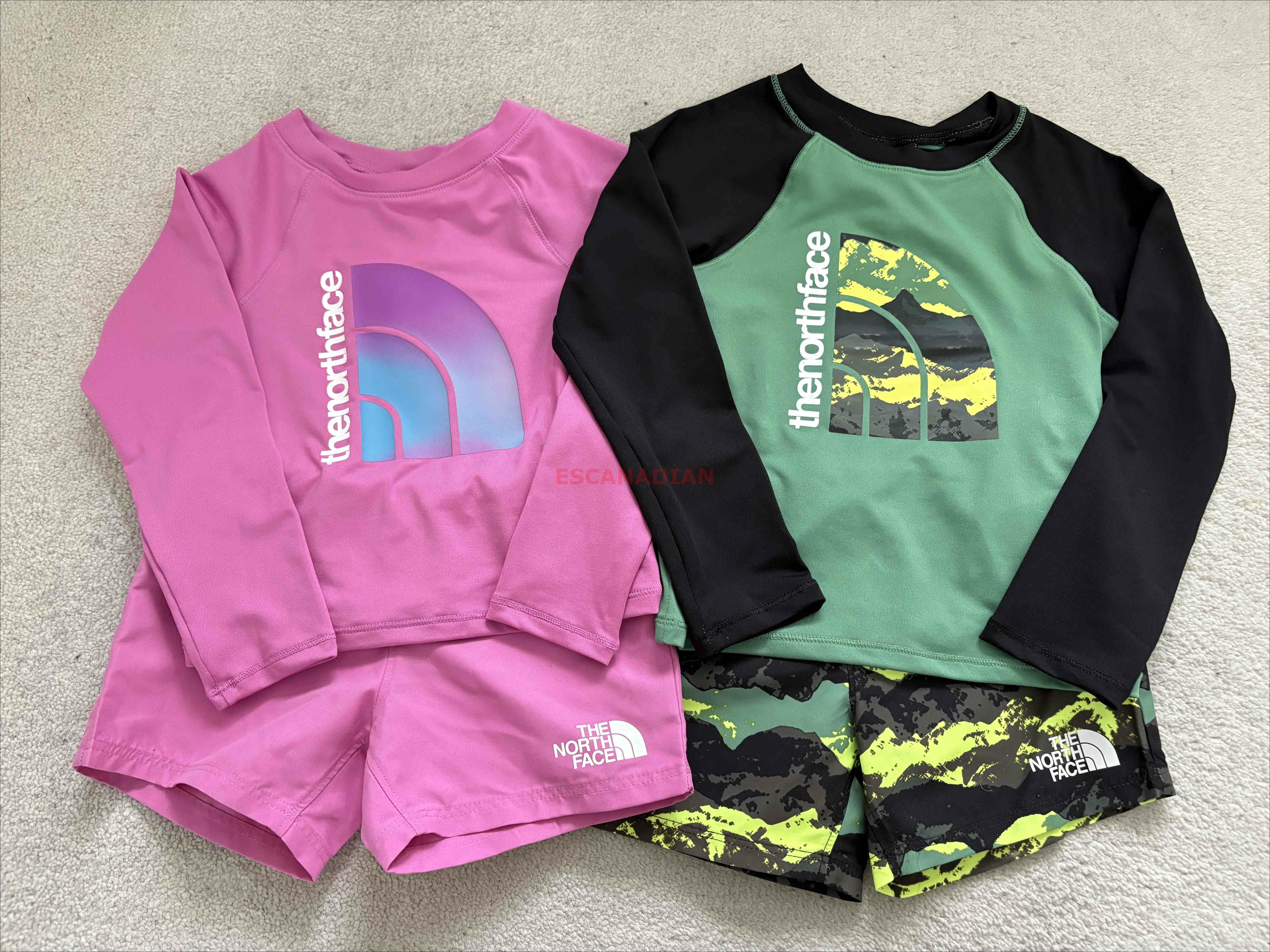 THE NORTH FACE 小童裝 機能型 快乾 防曬抗UV40 套裝組 (短褲 上衣) (2色)