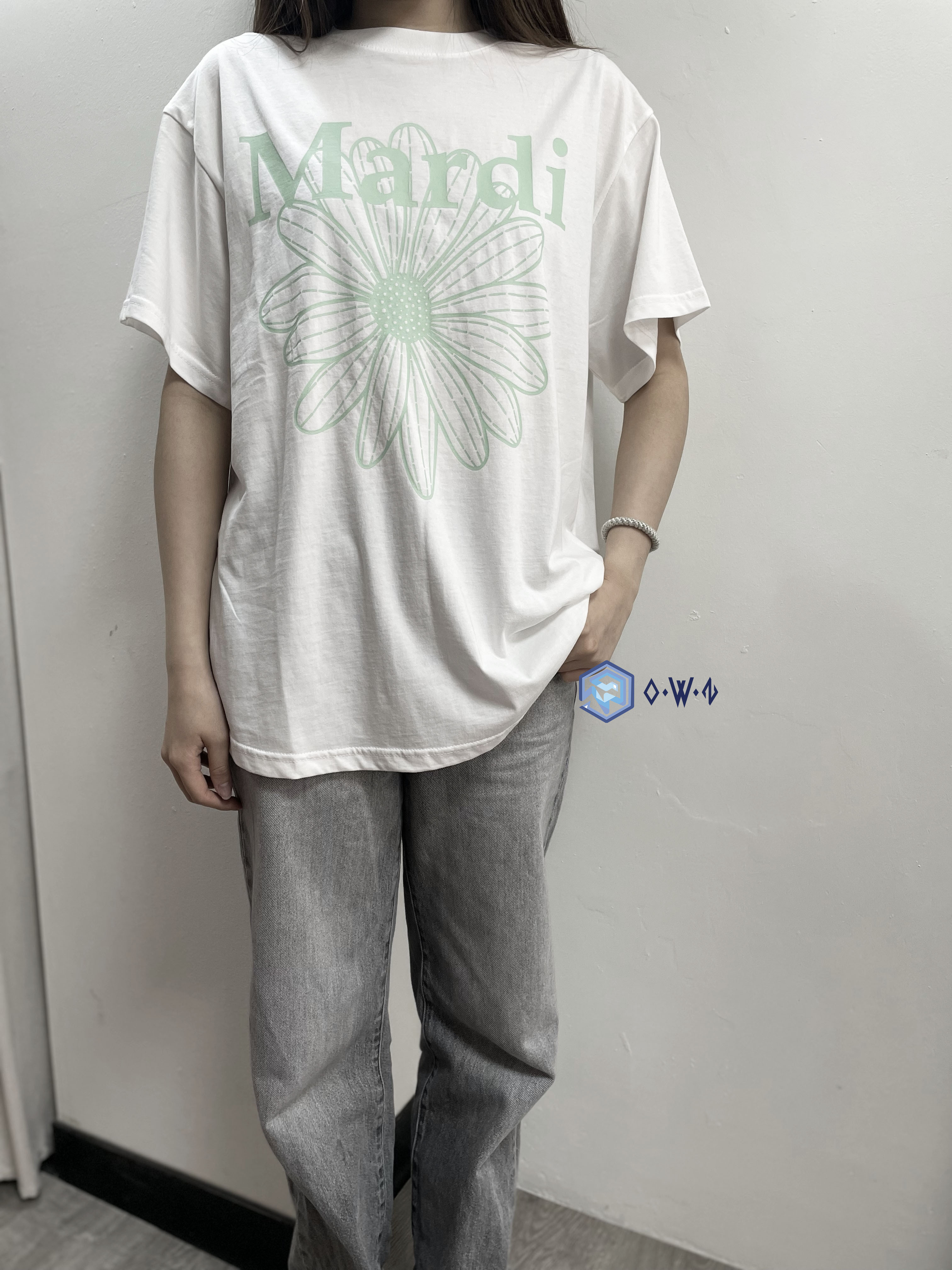 【OWN】Mardi Mercredi 短袖上衣 雛菊 經典款 花花 單一尺寸 薄荷綠 IVORY MINT MFK42JSS003IVMT