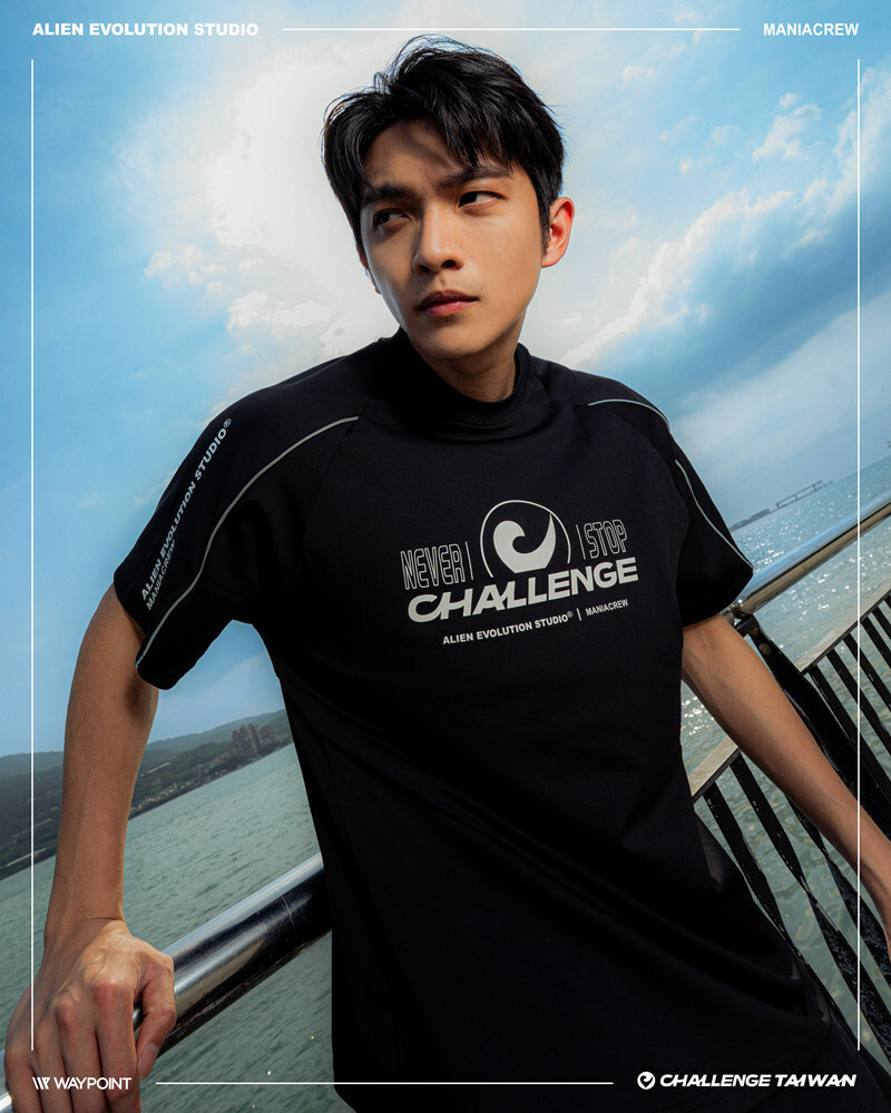 AES x MANIA x CHALLENGE TAIWAN 聯名款 三鐵 機能短T 黑 FUNCTIONAL TEE