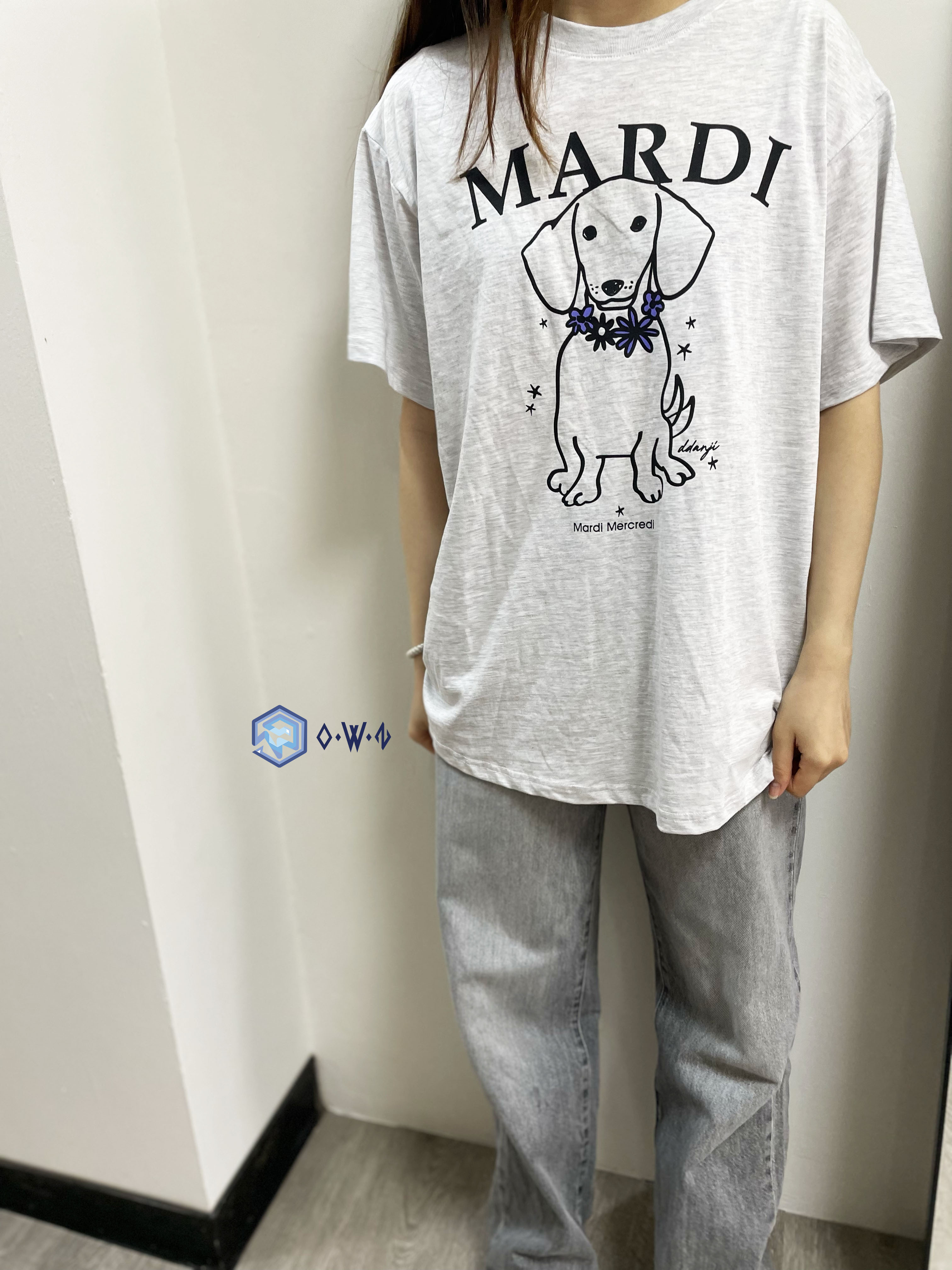【OWN】Mardi Mercredi 短袖上衣 臘腸 狗狗 單一尺寸 灰紫 HEATHER PURPLE MFK51JSS07HTPP