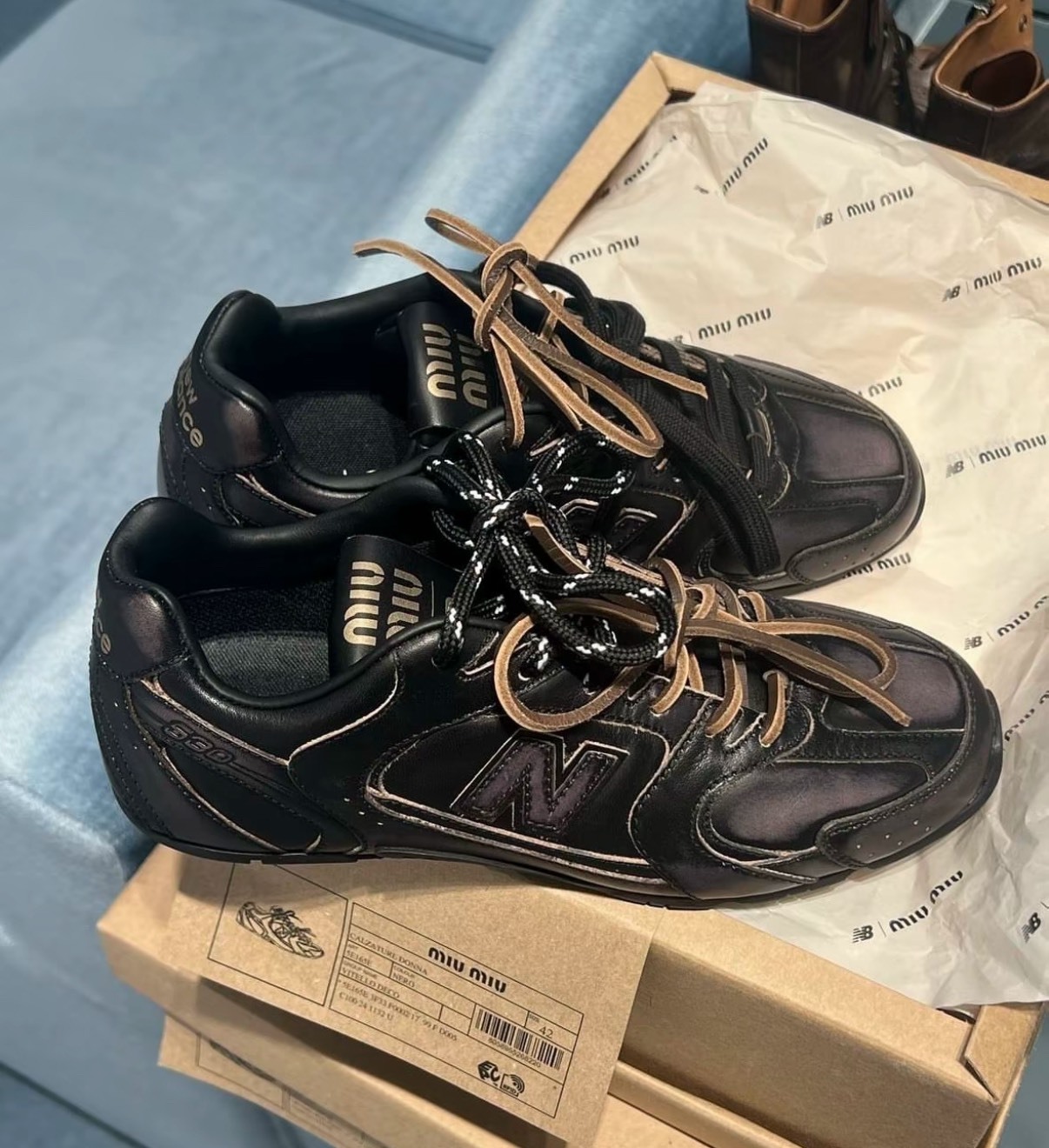 New Balance x MIU MIU 七夕聯名530 黑色女款休閒鞋