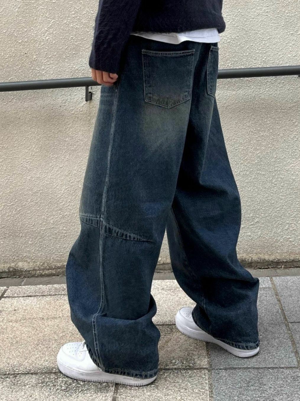 洗水牛仔彎刀褲 TAC-0194J