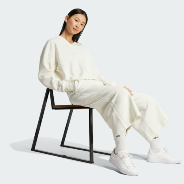 ADIDAS 大學T W ALL SZN L SWT 米白 套指 短版 長袖 女 IY6828