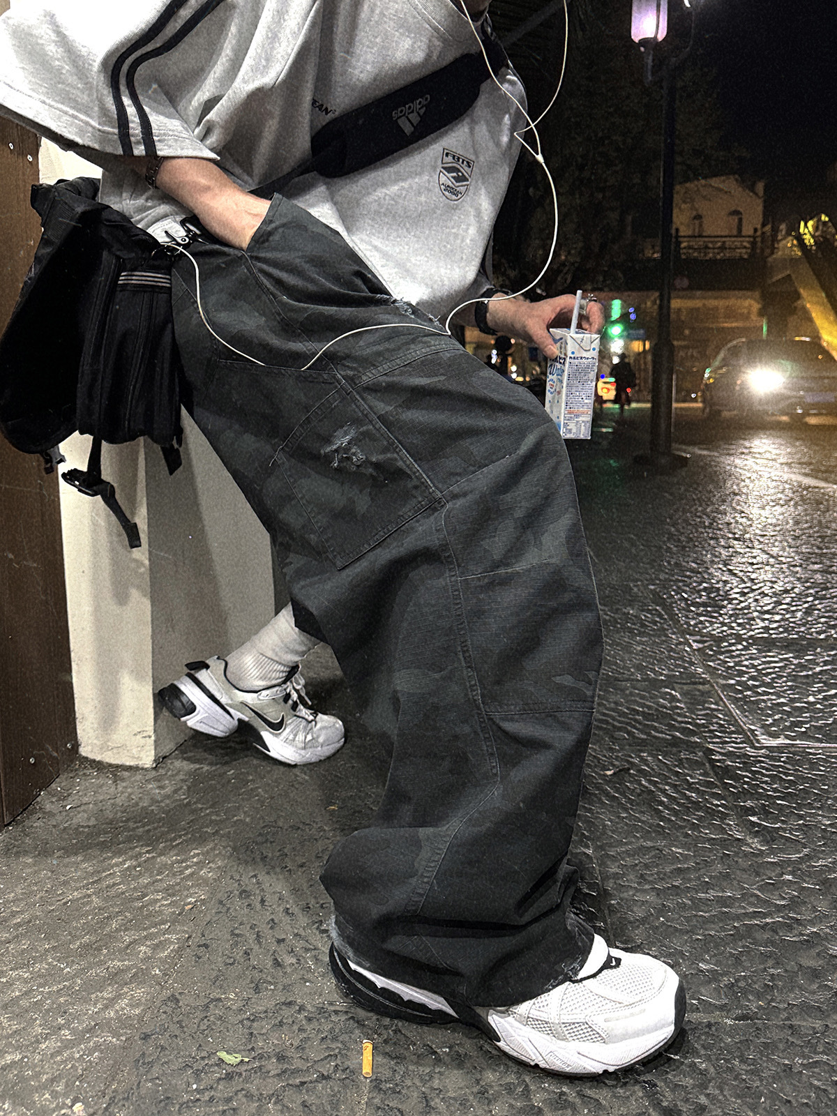 Aurocean 迷彩 做舊 工裝長褲