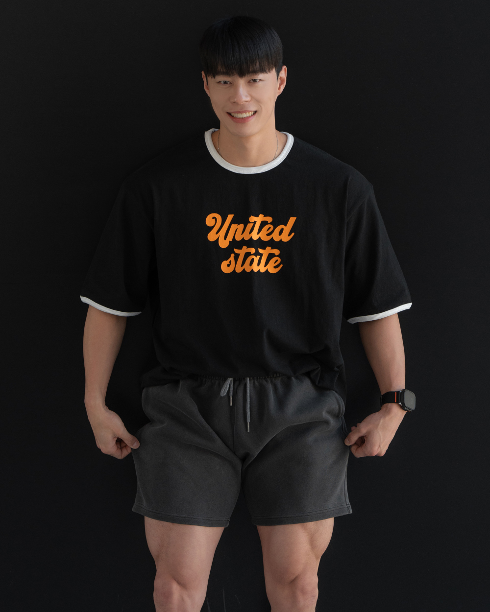 拼色圓領短袖T恤