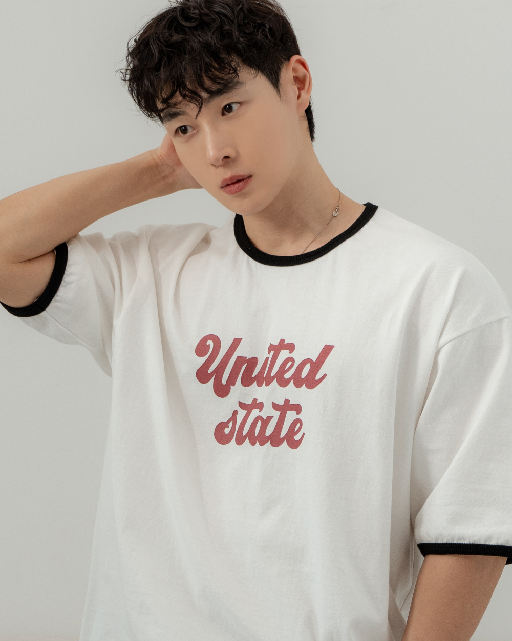 拼色圓領短袖T恤