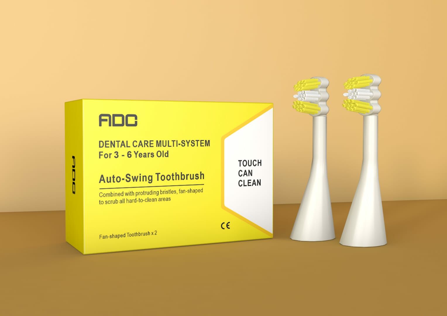 ADC07 - ADC - 搖擺刷頭 (一盒/2支) (A7A {黃色}乳牙期) (A7B {綠色}換牙期) (A7C {藍色}恆牙期)