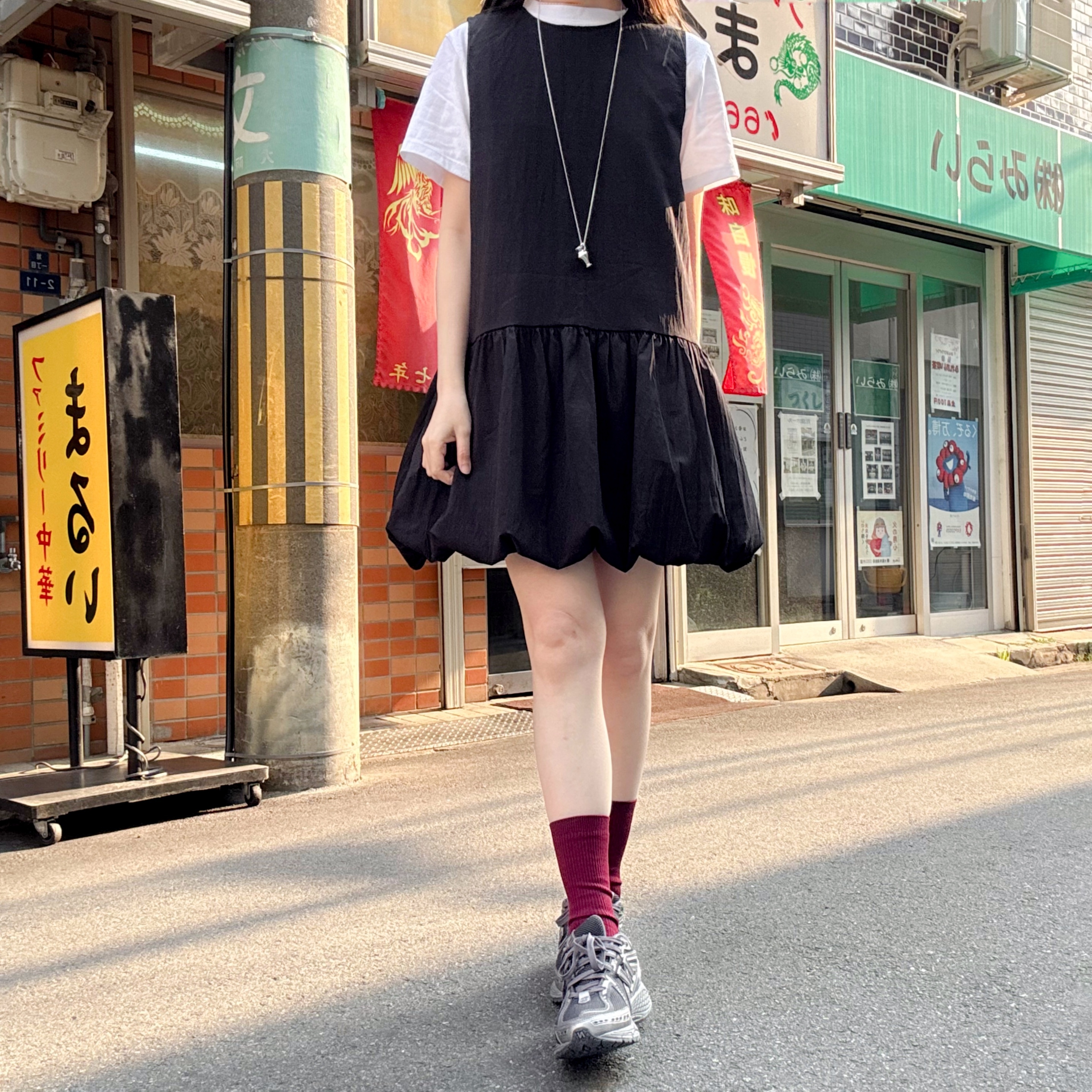 風褸料泡泡連身裙