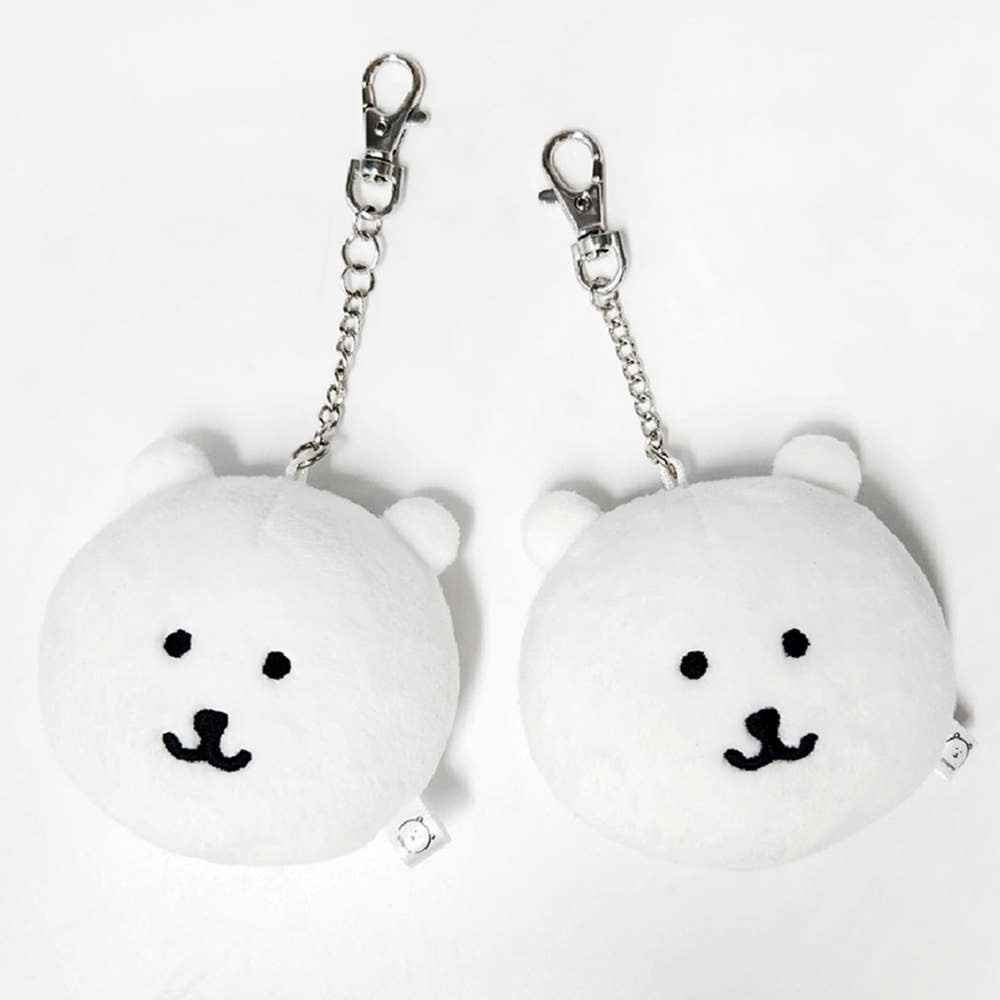 預訂｜韓國限定 白熊 公仔圓鏡鎖匙扣 Plush Mirror