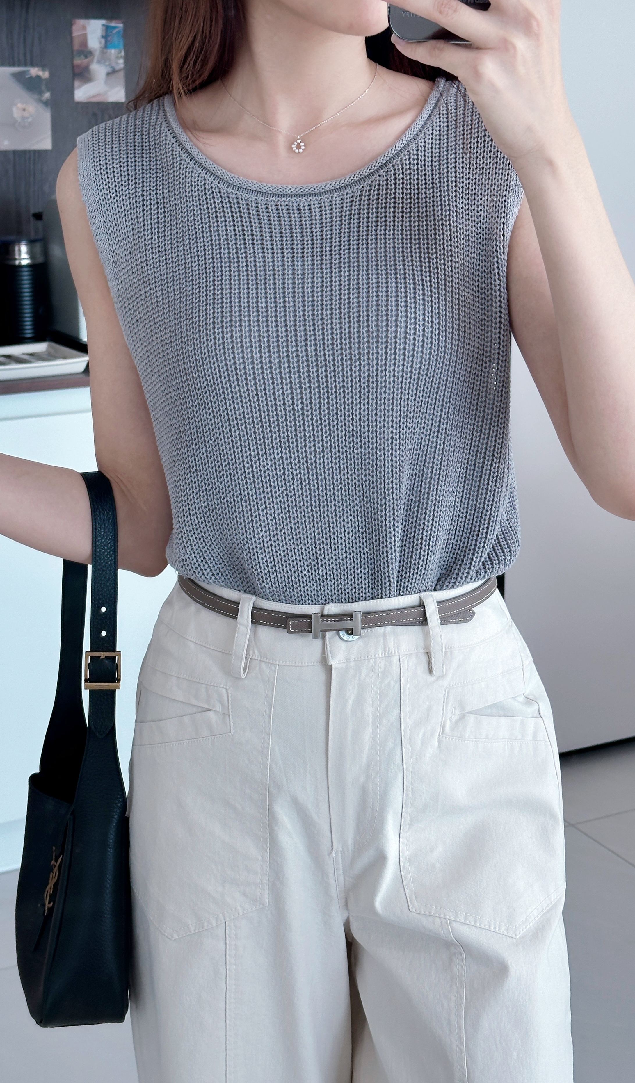 KR117 簡約易襯圓領背心TOP-2色