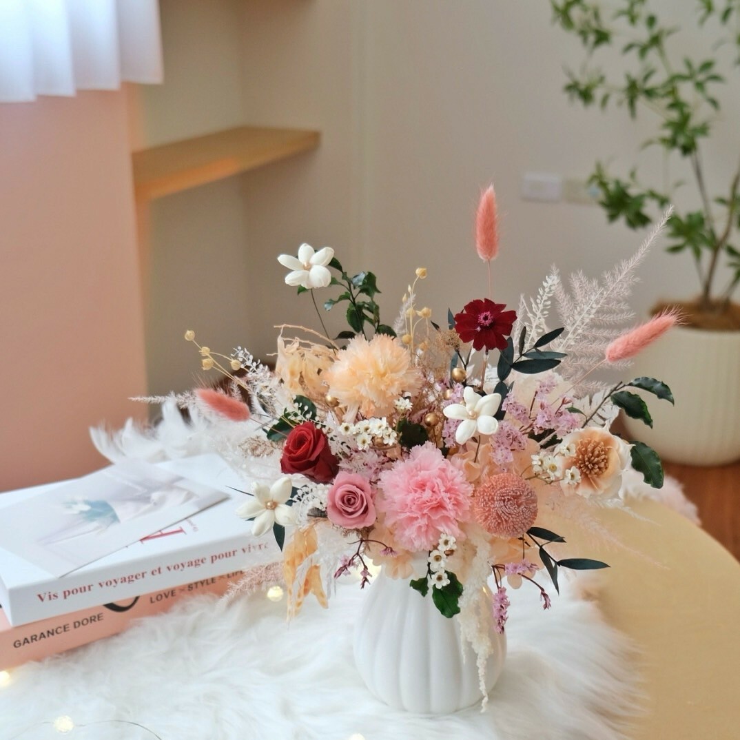 精緻浪漫母親節永生盆花