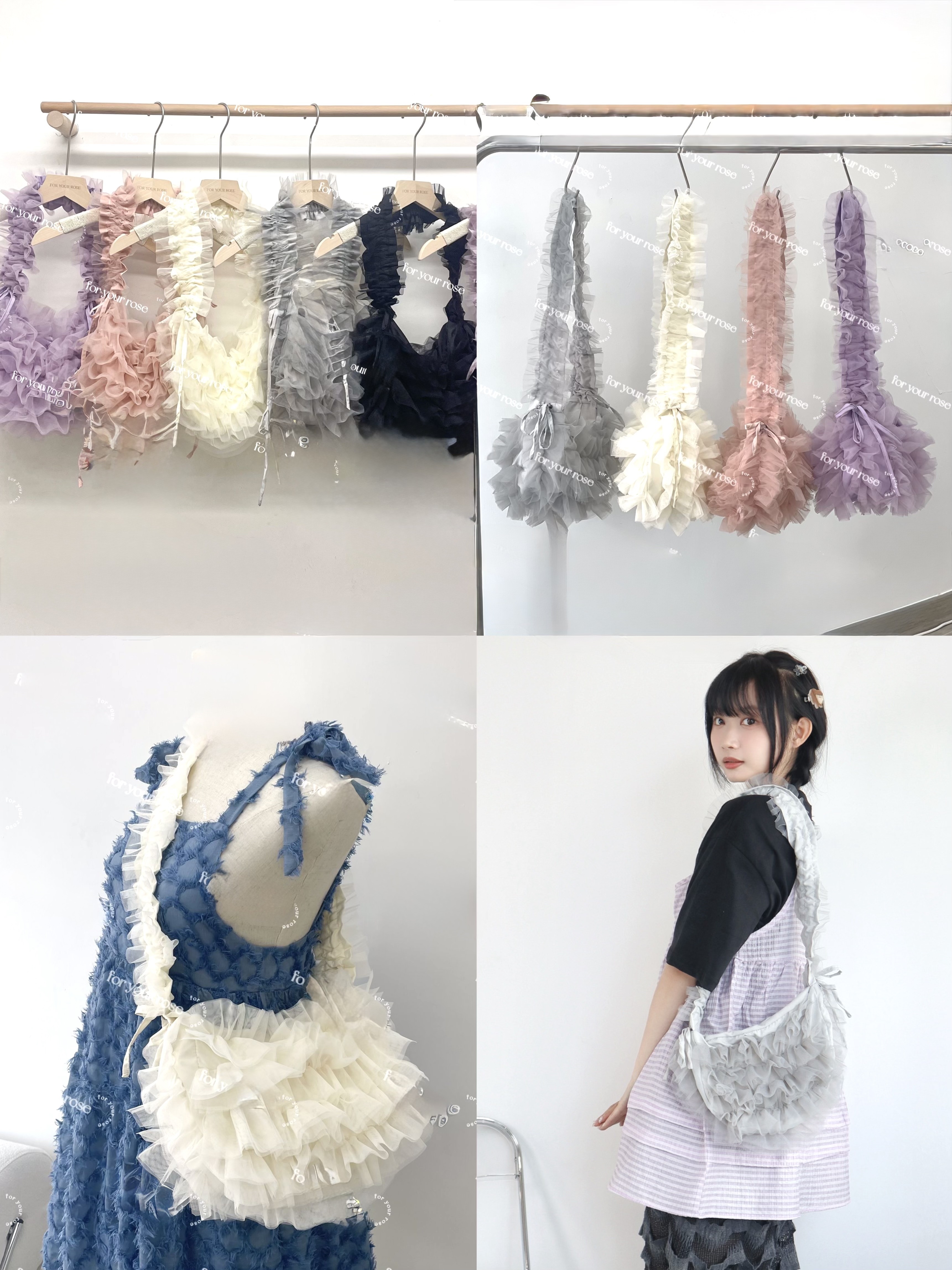 層層ruffles Bag 細款 五色入