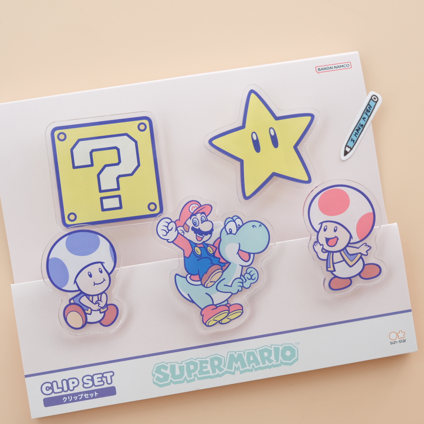 超級瑪利歐 壓克力夾 5入組｜SUN STAR 日本