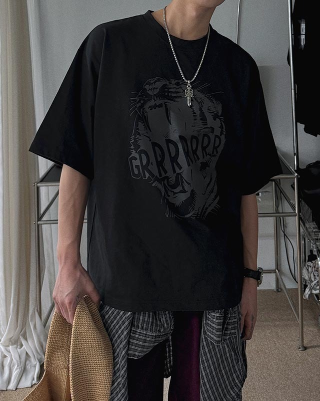 老虎絲光棉短袖T恤