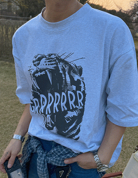 老虎絲光棉短袖T恤