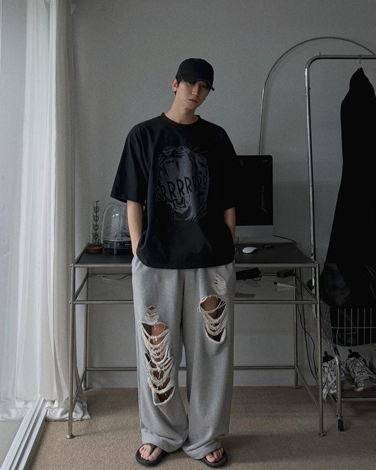 破壞設計運動褲棉褲