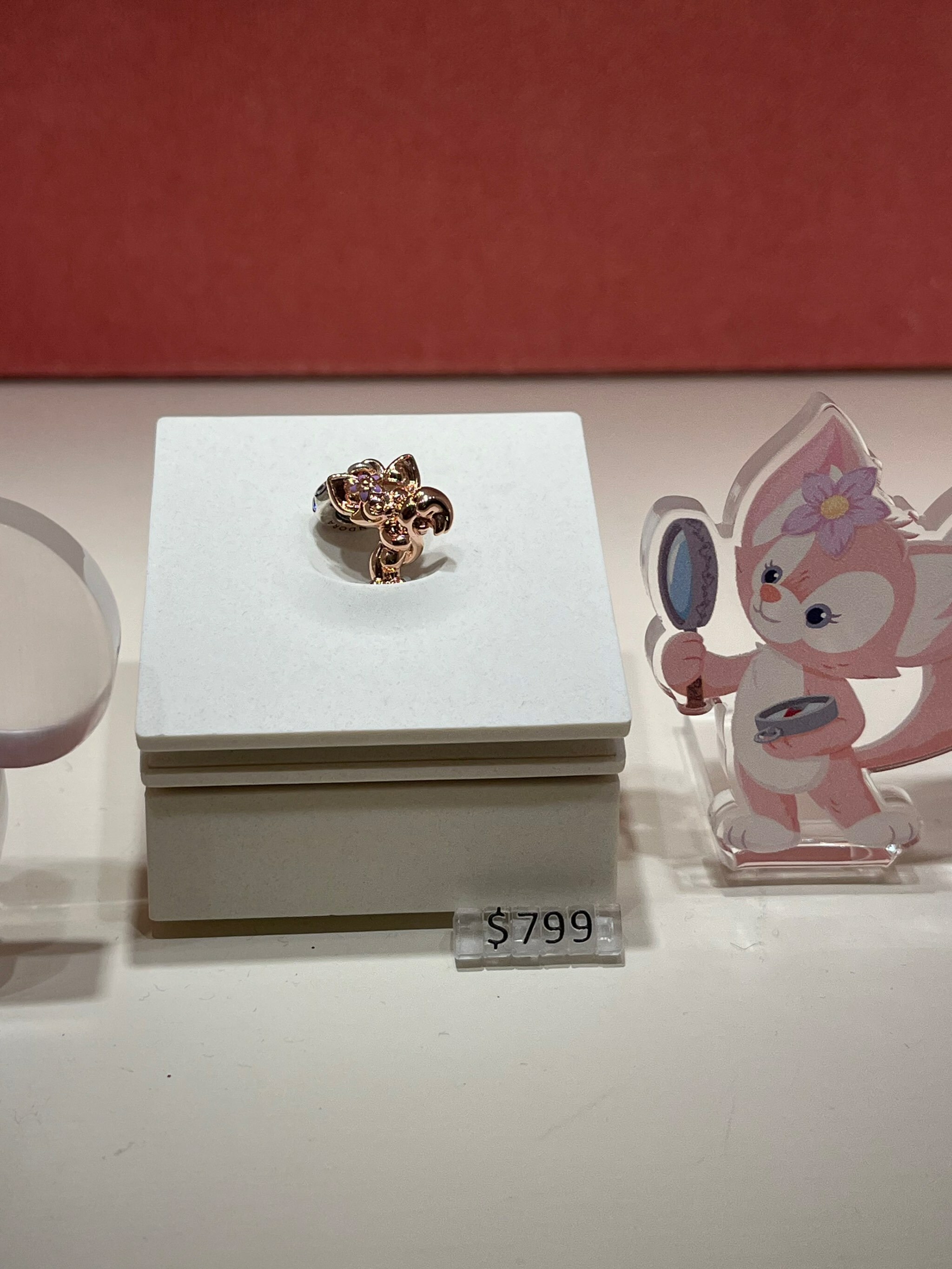 香港迪士尼 Pandora LinaBell 粉金色戒指近拍,限定收藏款式