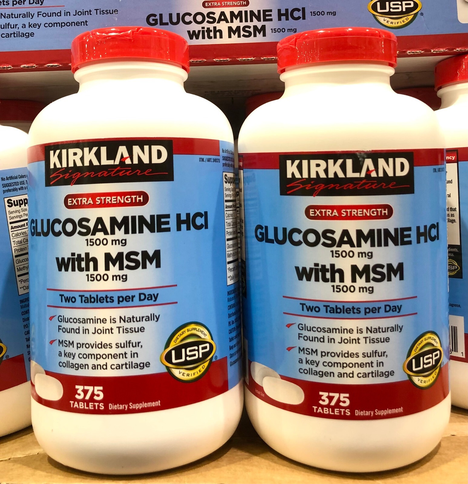 【預購】Kirkland Signature Glucosamine HCl 1500mg + MSM 1500mg G042422 375粒