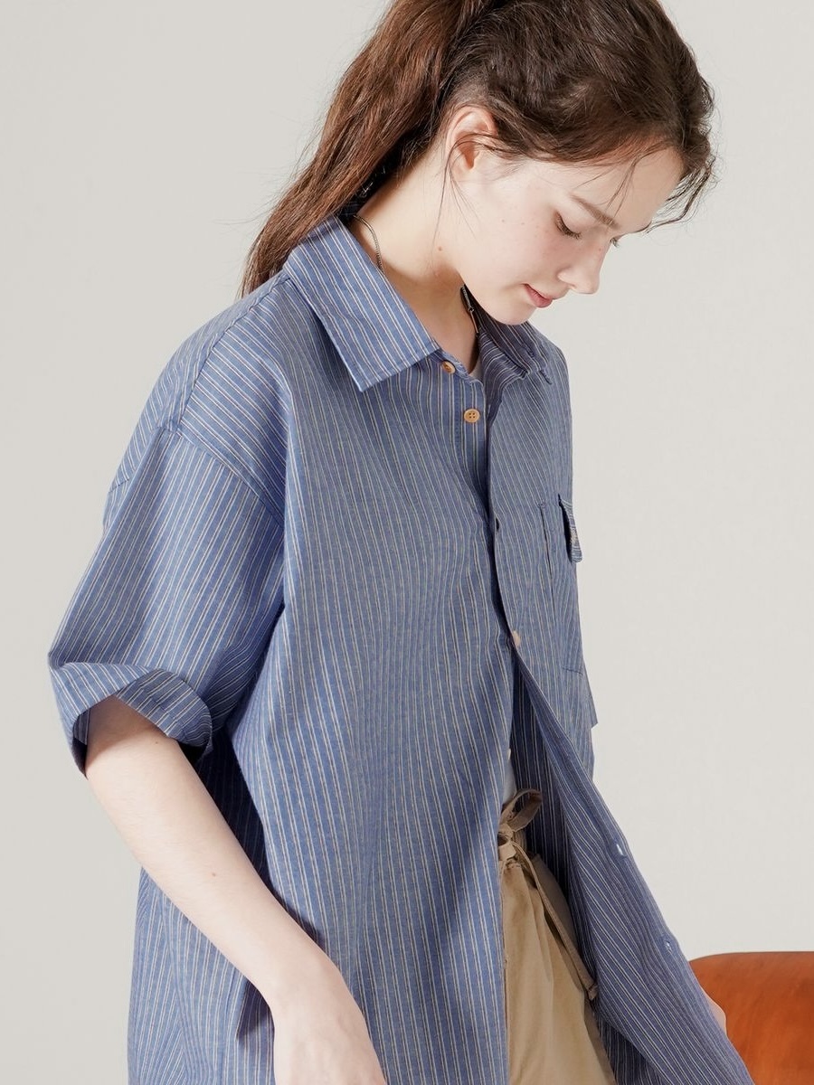 <預購> 韓國 WV PROJECT 條紋短袖襯衫