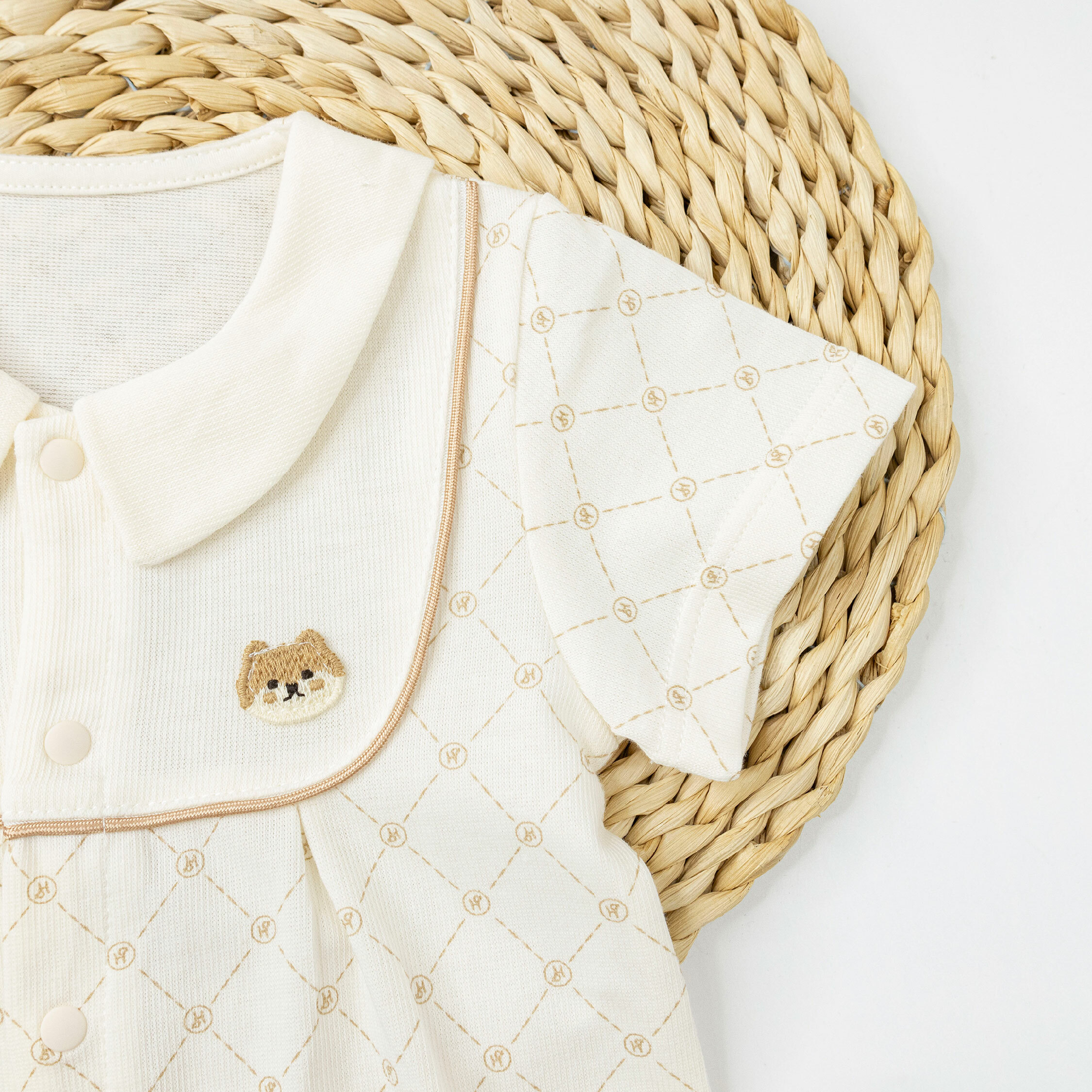 純淨系列【T0029】Q萌柴犬小標親膚短袖連身衣