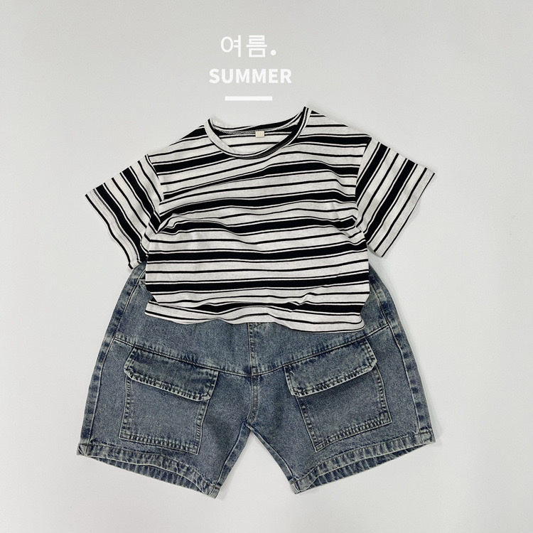 韓系雙口袋工裝牛仔褲