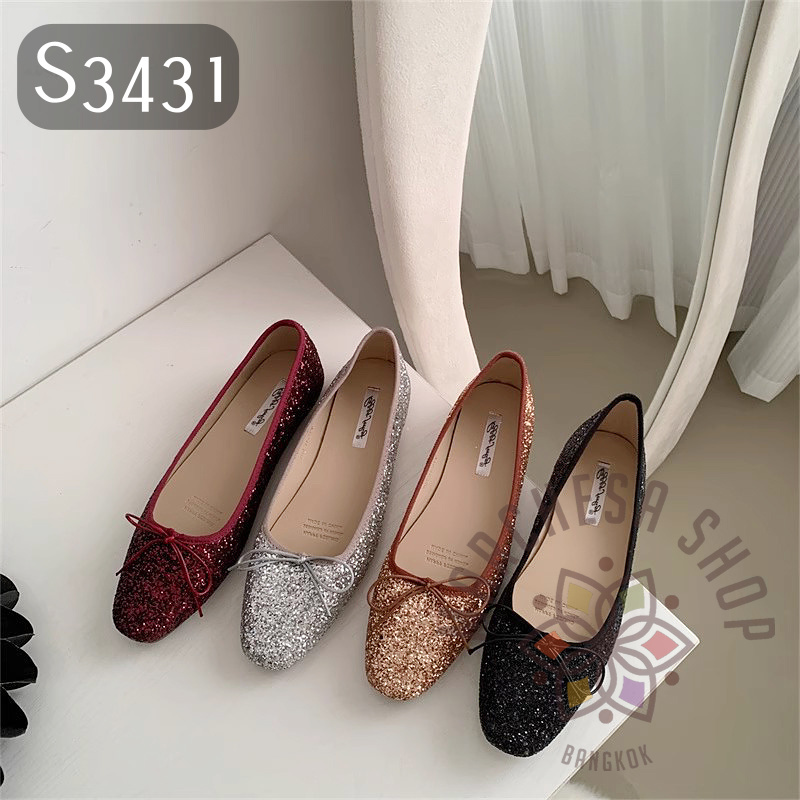 S3431 - Bling Bling閃耀圓頭平底鞋