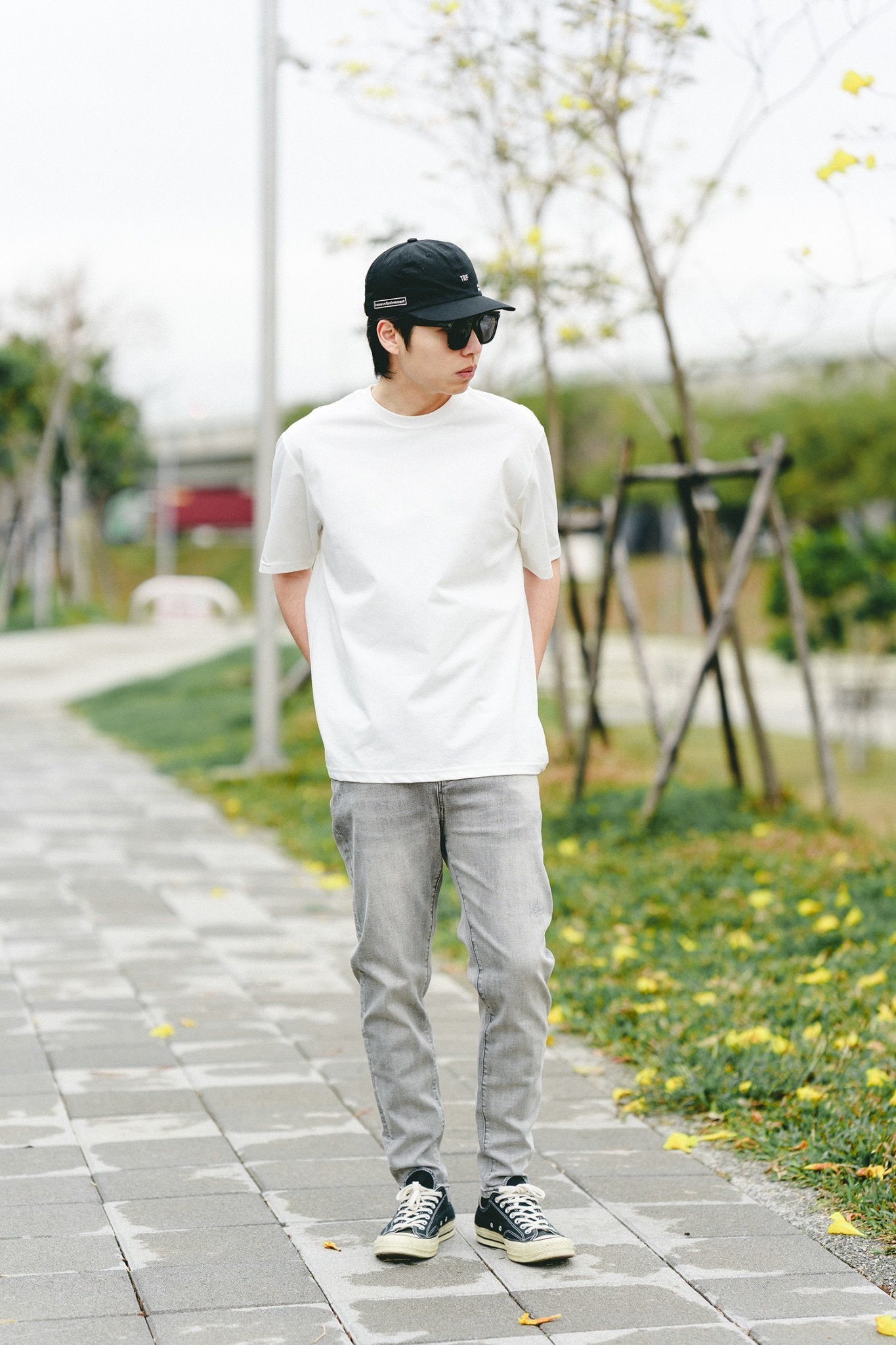 SL 彈力 淺灰 刷白 牛仔長褲 牛仔褲 合身 PL9610