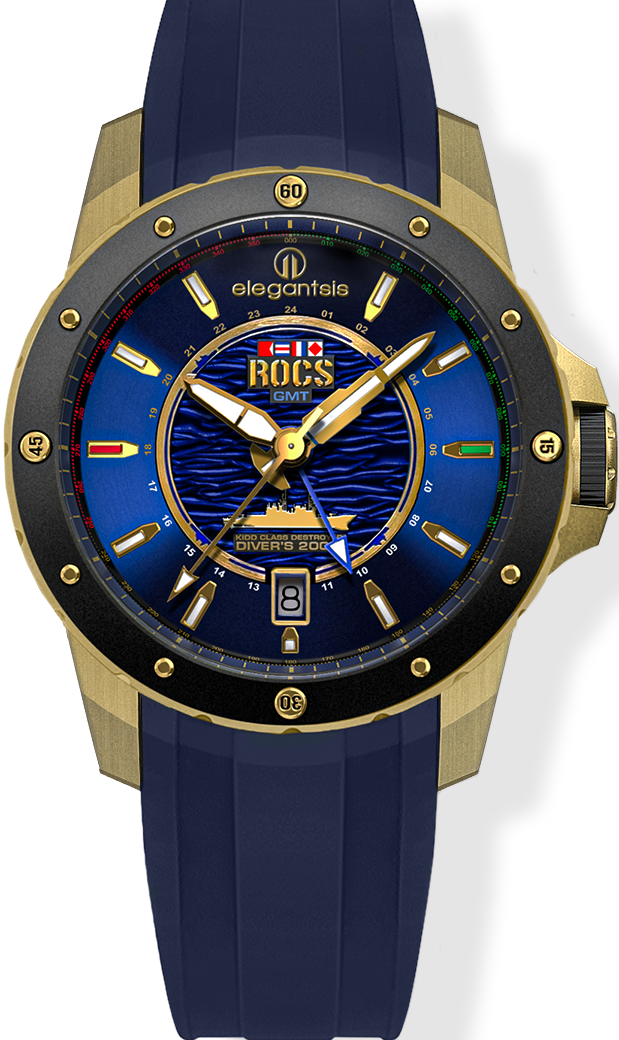 萬年鐘錶 - elegantsis 愛樂時   限量基隆級飛彈驅逐艦DDG主題機械腕錶 ELJO43-ROCS 1801  錶徑 : 43MM