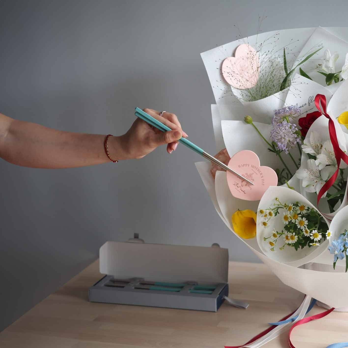 【夫妻筷】兩雙入長筷禮盒｜免費刻字