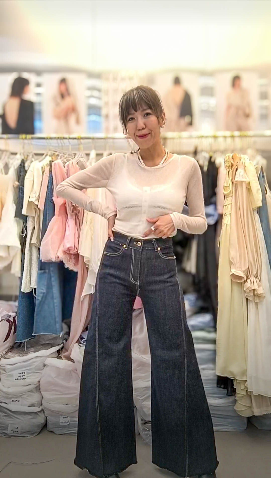 PM_K8741  ▶️牛仔喇叭褲 (MM穿M)👉S(W:25-26" H:35-36") M(W:27-28" H:37-38") L(W:29-30" H:39-40") L:104cm👈