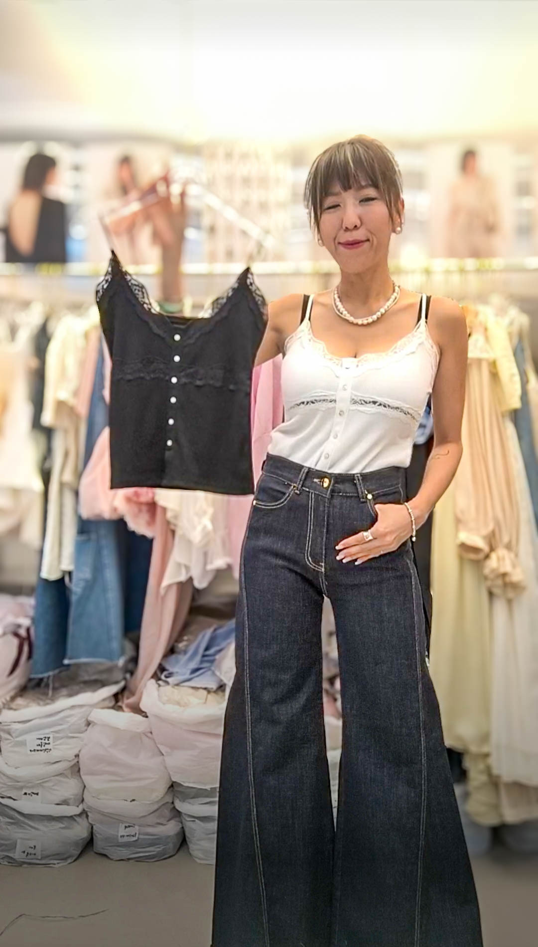 PM_K8750  ▶️細肩 蕾絲邊背心 👉Free size L:cm👈