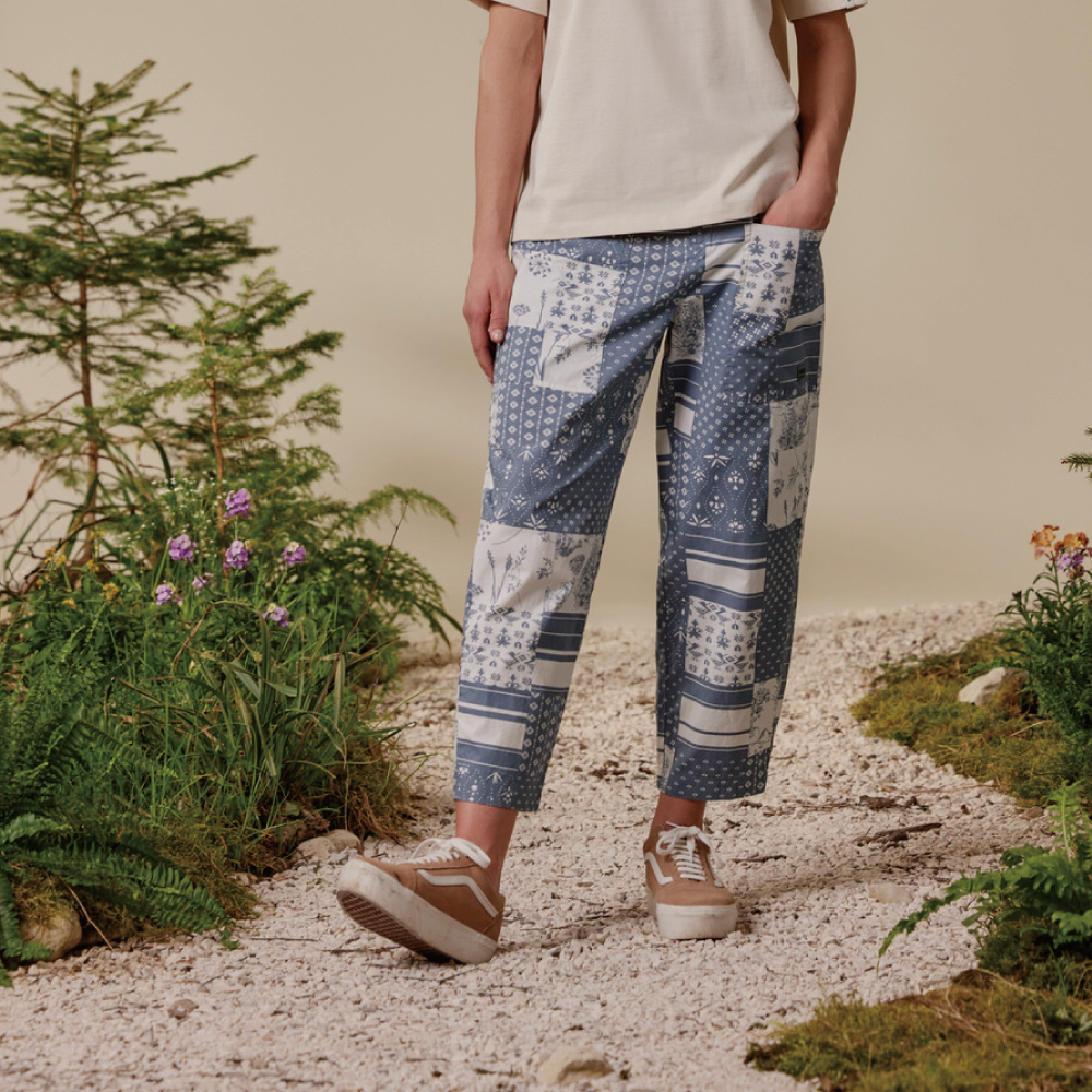 【MALOJA】女有機棉印花長褲 / 25MA39451-[煙燻紫、拼布藍]