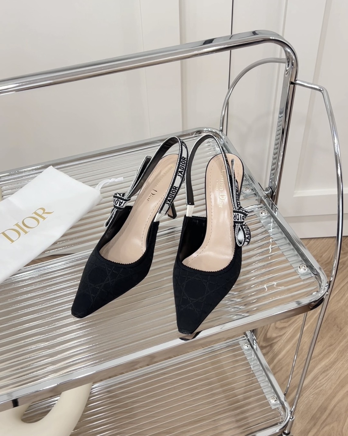 DIOR｜25新款藤格暗紋高跟鞋 黑色