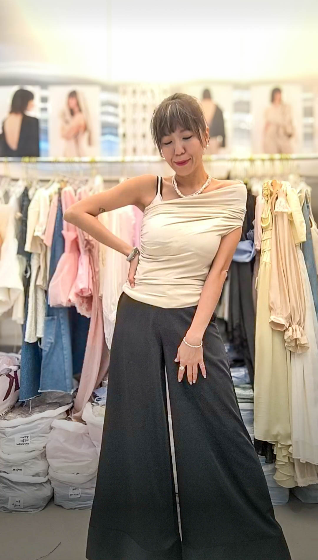 PM_K8760  ▶️斜肩垂領上衣 👉B:cm L:cm👈