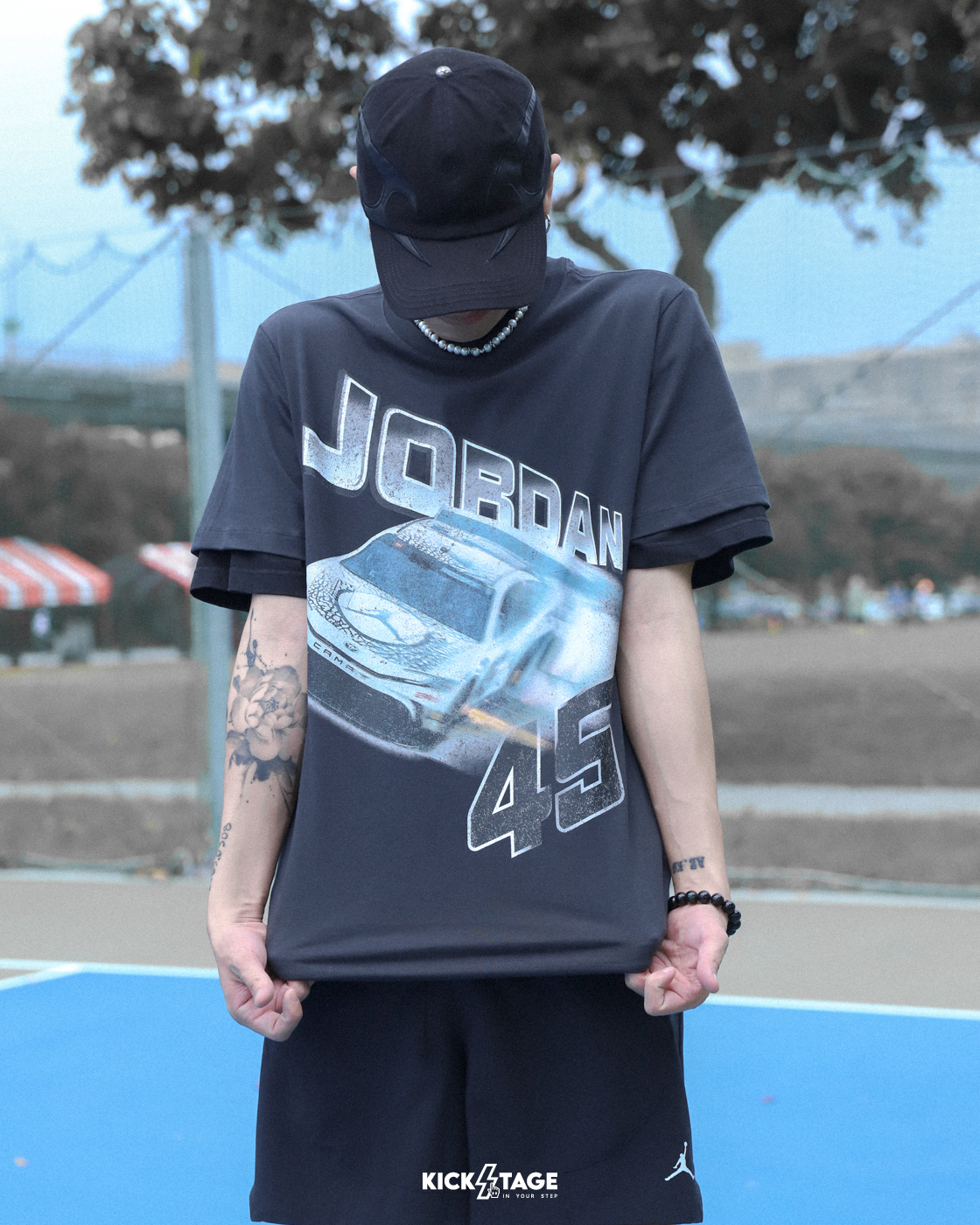 男款 NIKE JORDAN BRAND TEE 黑色 賽車 喬丹 印花LOGO 休閒 短袖 運動短T【IB7352-045】