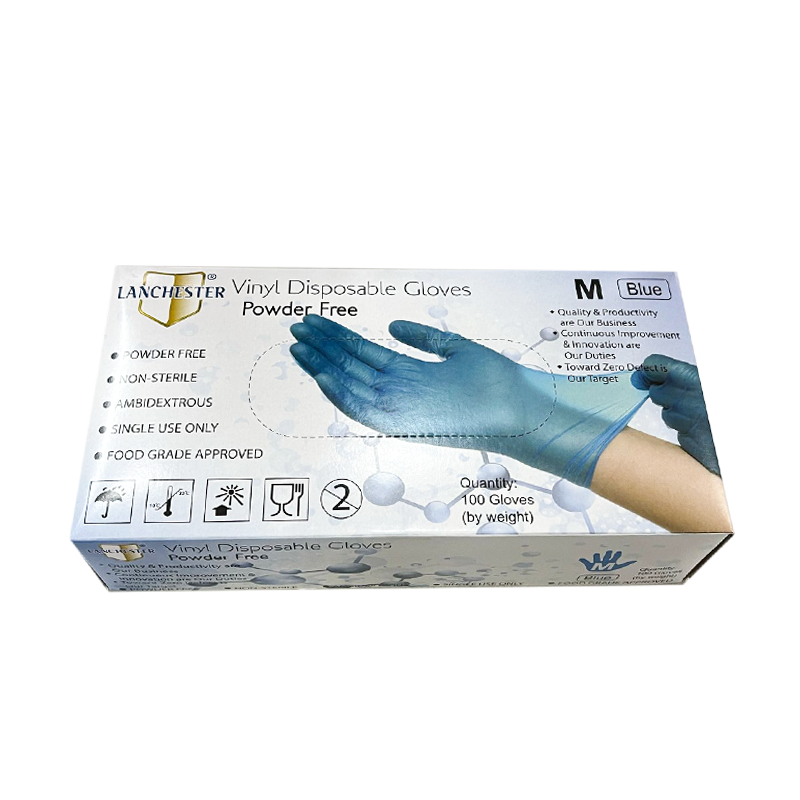 Lanchester Vinyl 無粉PVC手套(藍色)(食品級)(一次性)(靈活輕巧)(安全舒適)